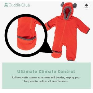 Fleece Baby Bunting Bodysuit – Infant One Piece Hooded Romper Outerwear